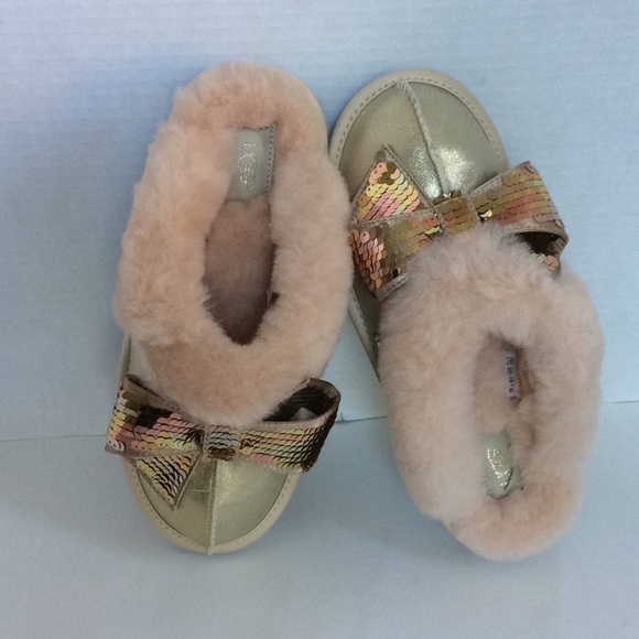 NIB ! UGG COQUETTE SEQUIN BOW SLIPPER - Picture 5 of 7